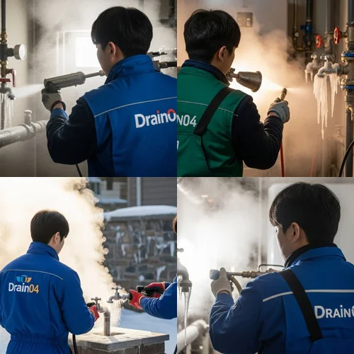 오정구 언수도 녹임 하수구 녹여서 시원하게 뚫어