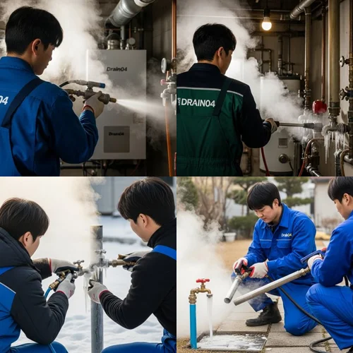 대장동 수도 동파 녹임 해빙 해빙 작업 안전하게 진행