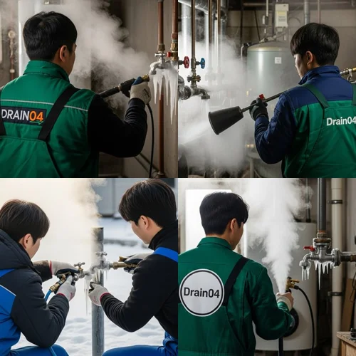 오정구 하수구 해빙 얼었을때 겨울철 하수구 걱정 끝