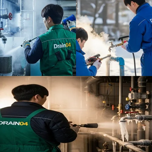 원미동 수도 동파 녹임 해빙 빠르게 녹여서 복구 완료