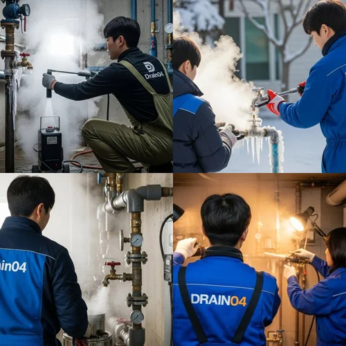 오정구 하수구 해빙 얼었을때 하수구 막힘까지 시원하게