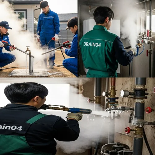 오정동 해빙 하수도 배관 업체 꽁꽁 언 배관 시원하게 녹여