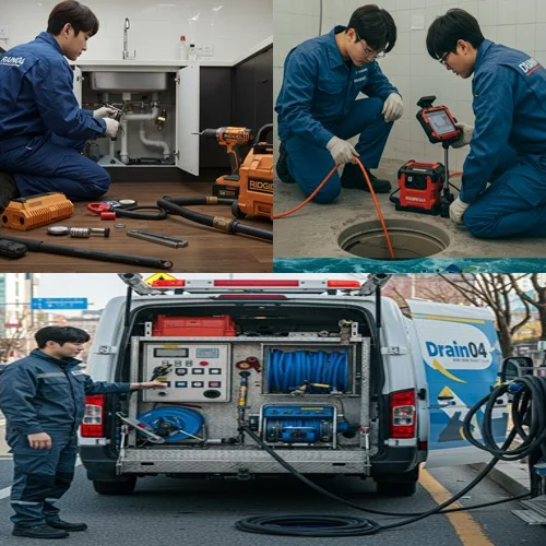 오정동 싱크대 막힘 배수구 물류창고 배관 막힘 신속 해결 완료