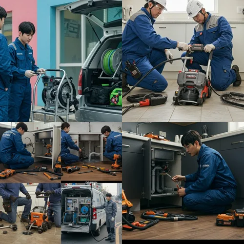 오정동 싱크대 막힘 배수구 물류창고 배관 막힘 신속 해결 완료