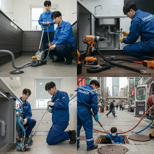 기름때가 돌덩이처럼 굳었다면 괴안동 하수구 뚫음 하수도