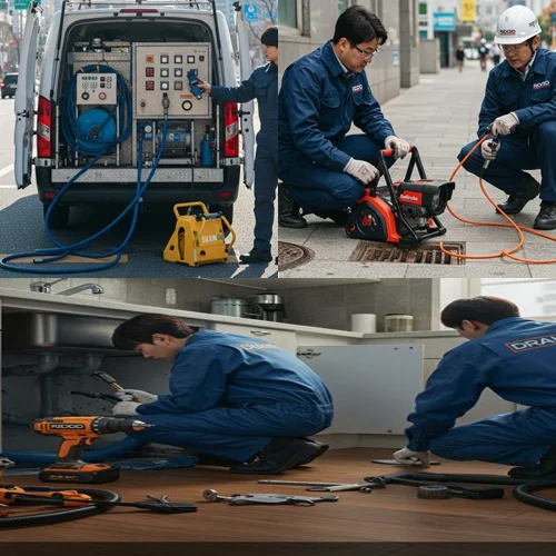 부천 (원미구) 심곡동 하수구 뚫음 하수도막힘 처리