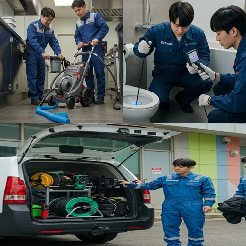 작동 화장실 막힘 카페 화장실