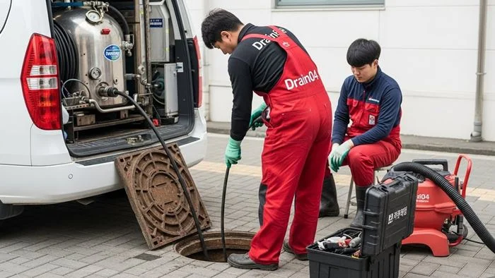 동두천 하수구고압세척 지행역 상가 하수구