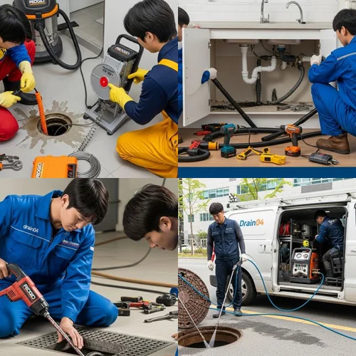 작동 하수구뚫음 가든 식당