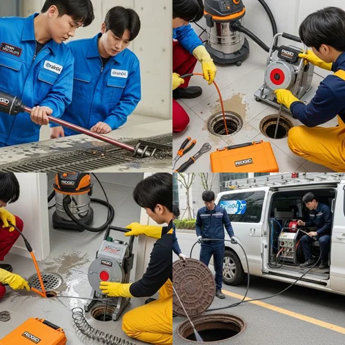 송내동 하수구 고압세척 식당가 배관