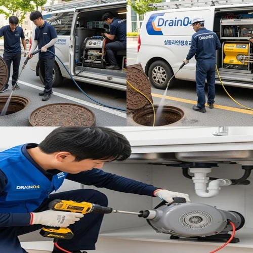 송내동 하수구 고압세척 식당가 배관